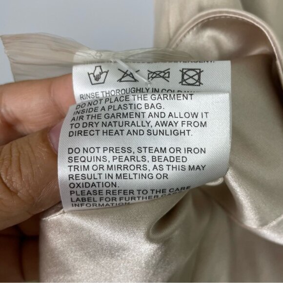 Karen Millen Champagne Rhinestone Collar Sleeveless  Formal‎ Occasion Satin Top - Picture 11 of 16